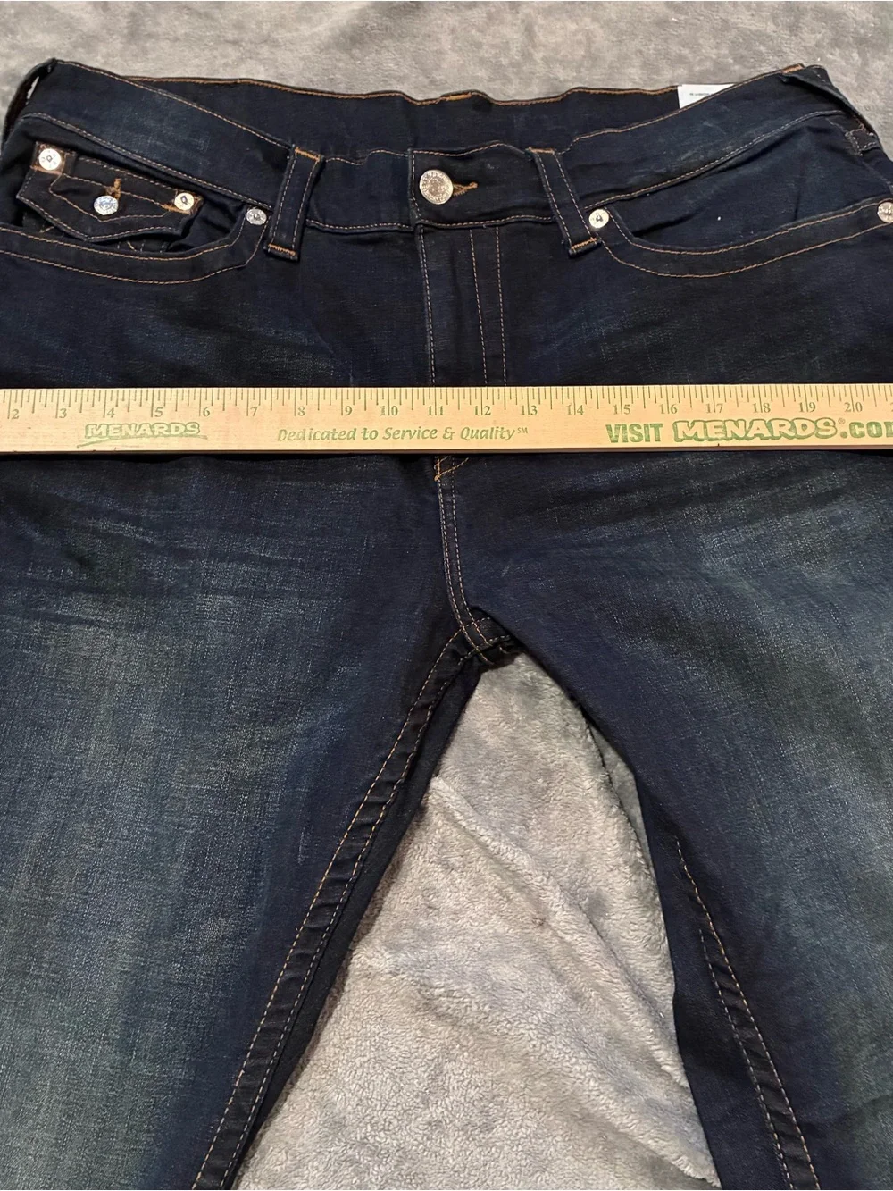 True Religion Ricky Relaxed Straight jeans in a dark indigo wash